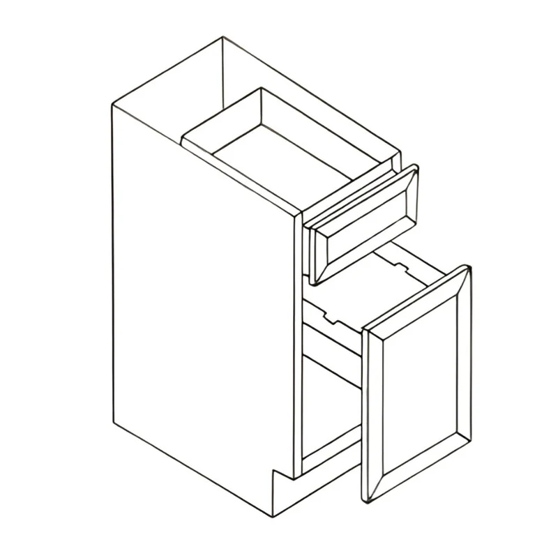 BWBK18 (WHS) White Shaker Solid Wood Trash Kit Base Kitchen Cabinet