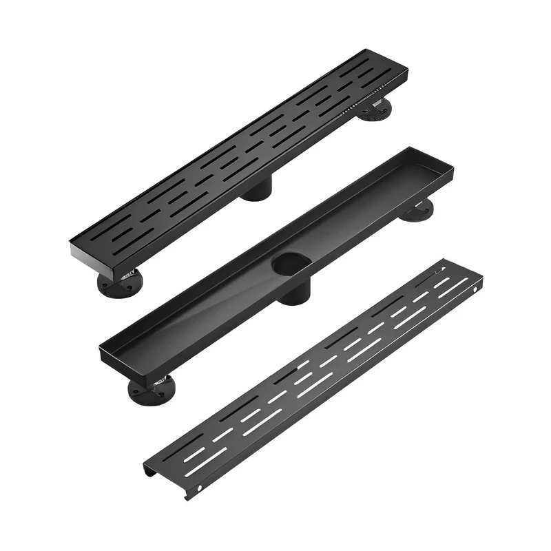 24"/32" Matte Black Shower Room Linear Drainage G01MB