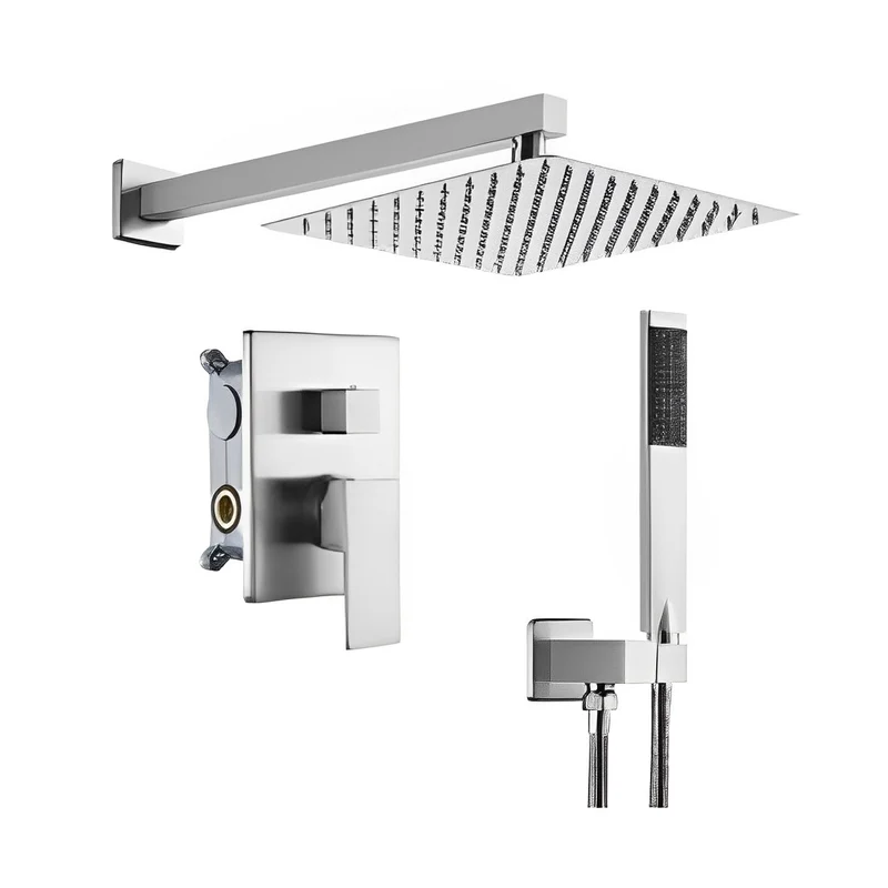Brushed Nickel Rain Shower Set CM8043BN