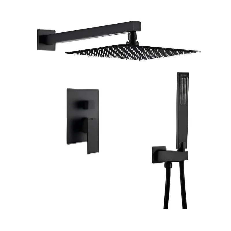 Matte Black Rain Shower Set CM8043MB