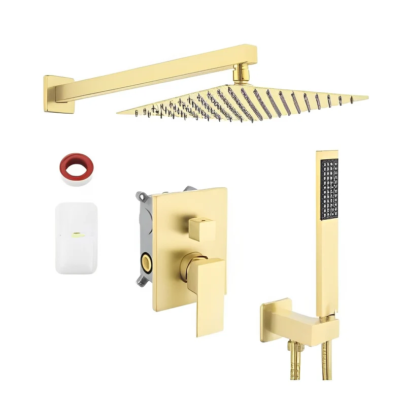 Brushed Gold Rain Shower Set CM8043BG