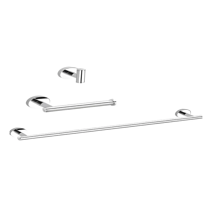 Set of 3 Polished Chrome Round Bathroom Accessories BA01-PM