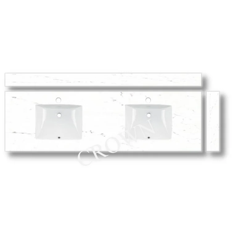 73" Vanity Quartz Counter Top Double Sink 5220DD