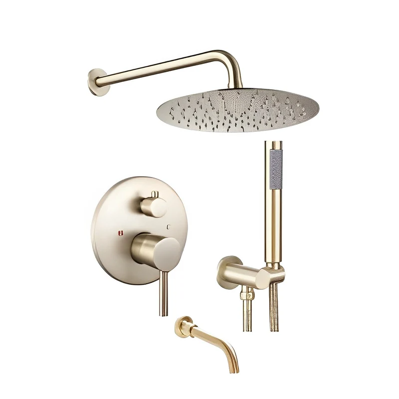 Brushed Gold Rain Shower Set CM91035BG