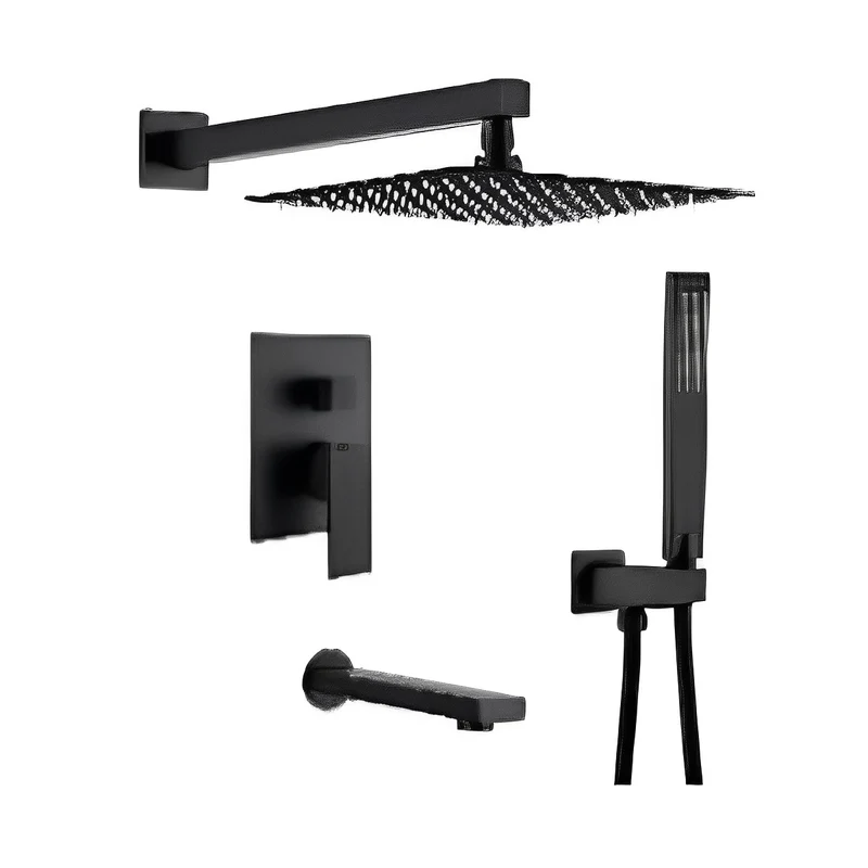 Matte Black Rain Shower Set CM8043-1MB