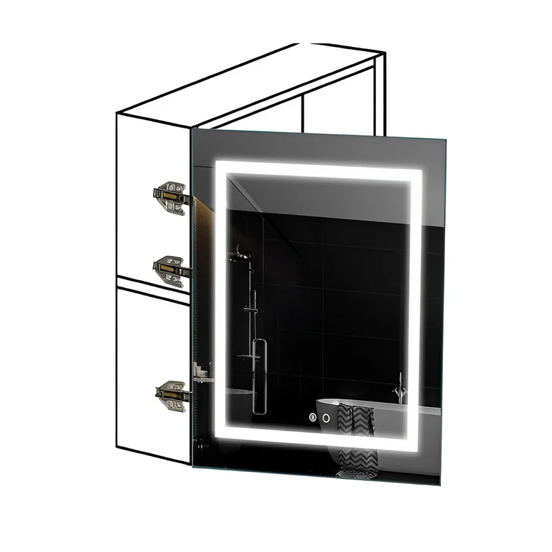 24" Smart Mirror Single Door Cabinet with LED Light MSL301