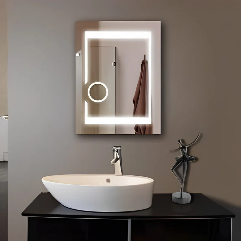 24" Vertical Hanging Mirror with LED Light and Magnifying Function MSL-622