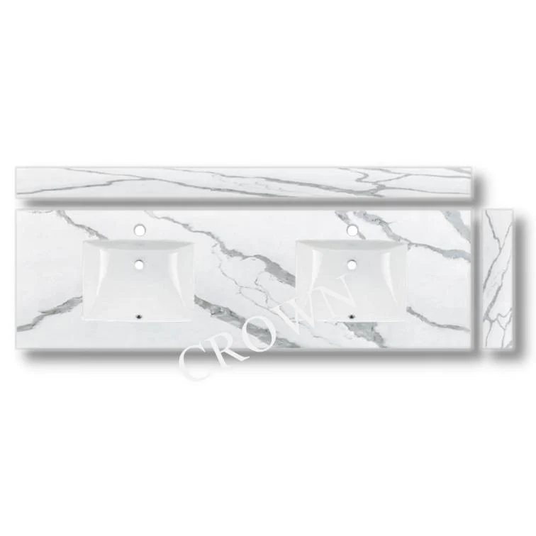 73" Vanity Quartz Counter Top Double Sink CYG044DD