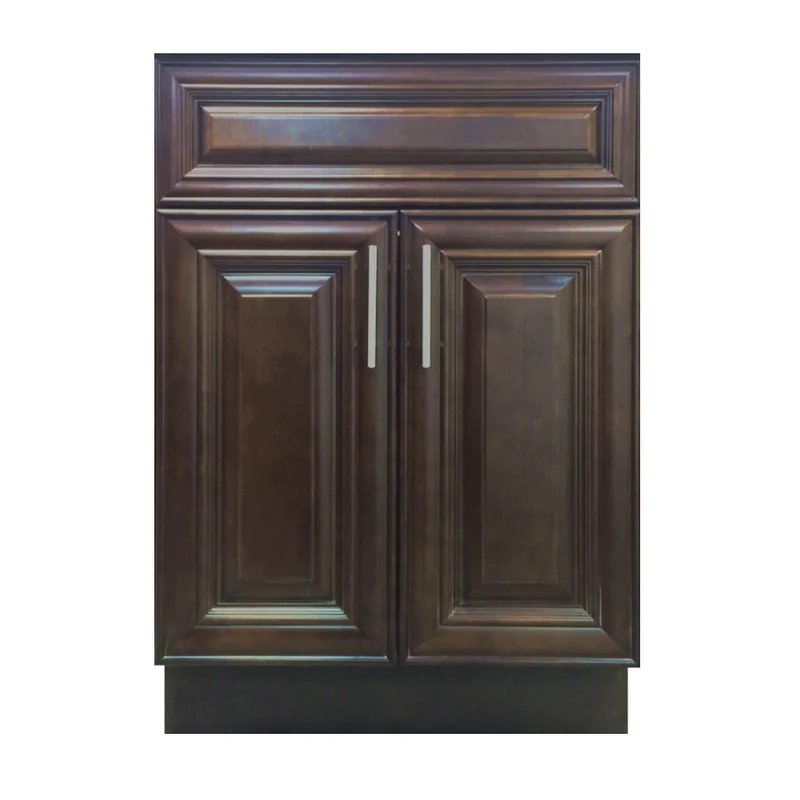 24 inch Solid Wood Bathroom Vanity with Quartz Top & Sink VSB24