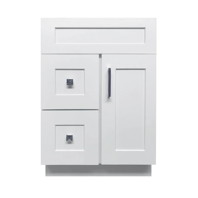 24 inch Solid Wood Bathroom Vanity with Quartz Top & Sink VSD24L
