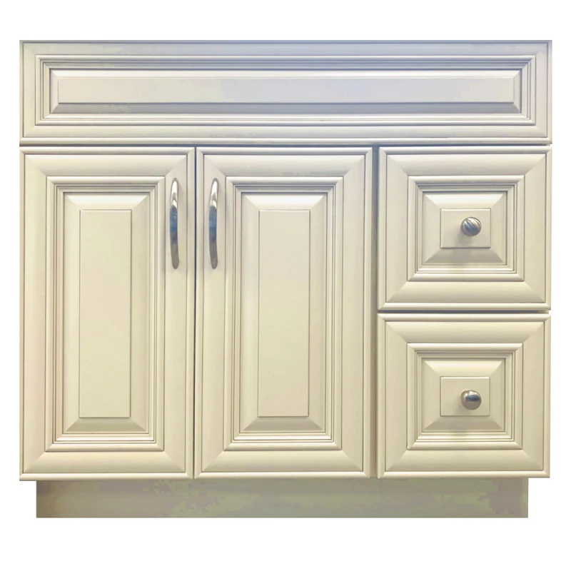 36 inch Solid Wood Bathroom Vanity with Quartz Top & Sink VSD36R