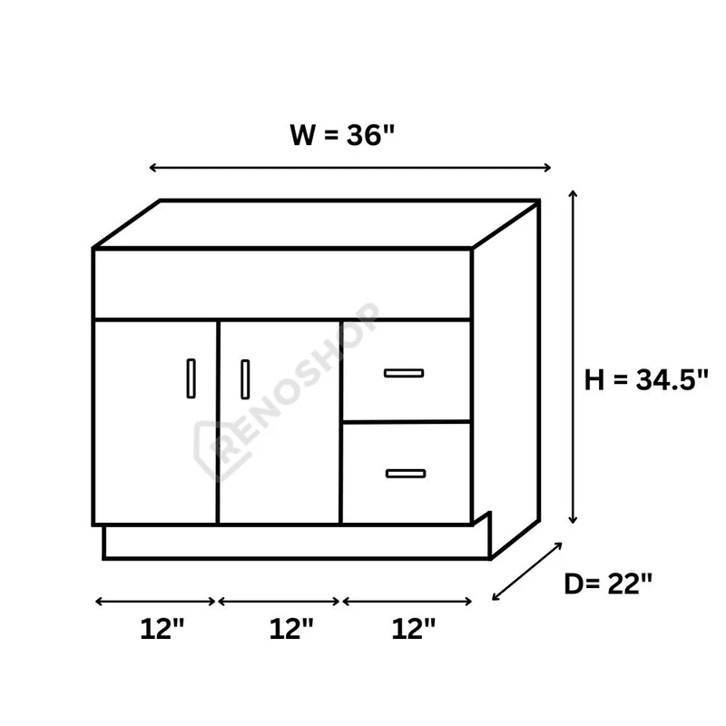 36"- 60" Solid Wood Bathroom Vanity with Quartz Top & Sink, K10