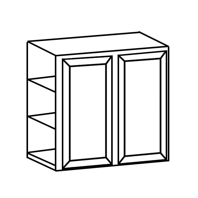 W2436 (WHS) White Shaker Solid Wood Wall Kitchen Cabinet