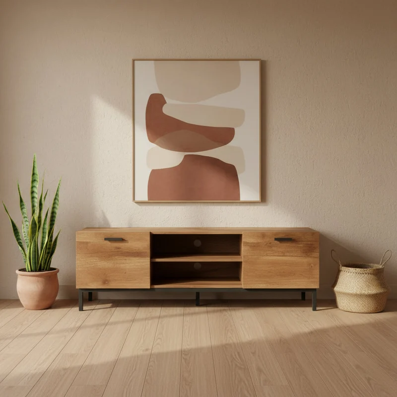 Cologne - Meuble TV en acacia massif 140 cm