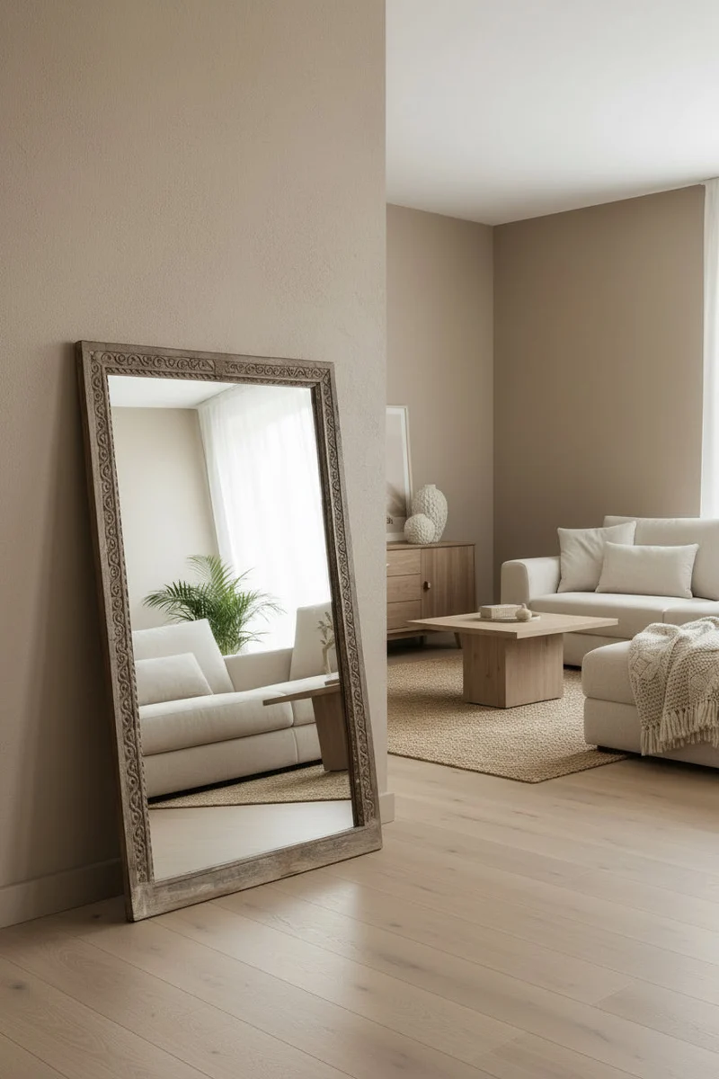 Madras — Grand Miroir en Teck Recyclé 161 × 97 cm