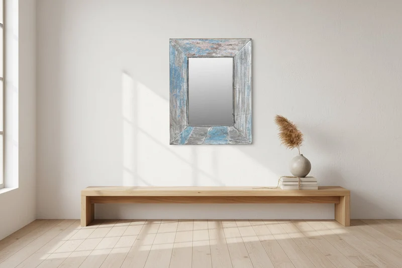 Jodhpur — Miroir en Teck Recyclé 67 × 52 cm