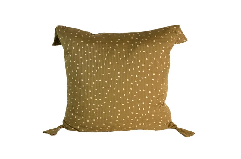 Coussin bronze pois or 50 x 50 cm