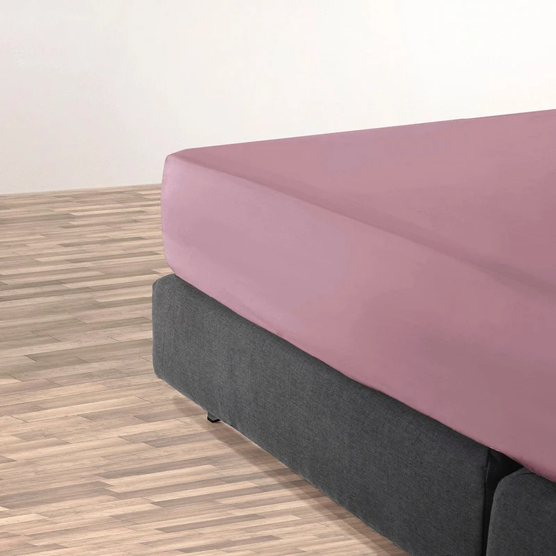 Drap-housse satin de coton - Uni Rose