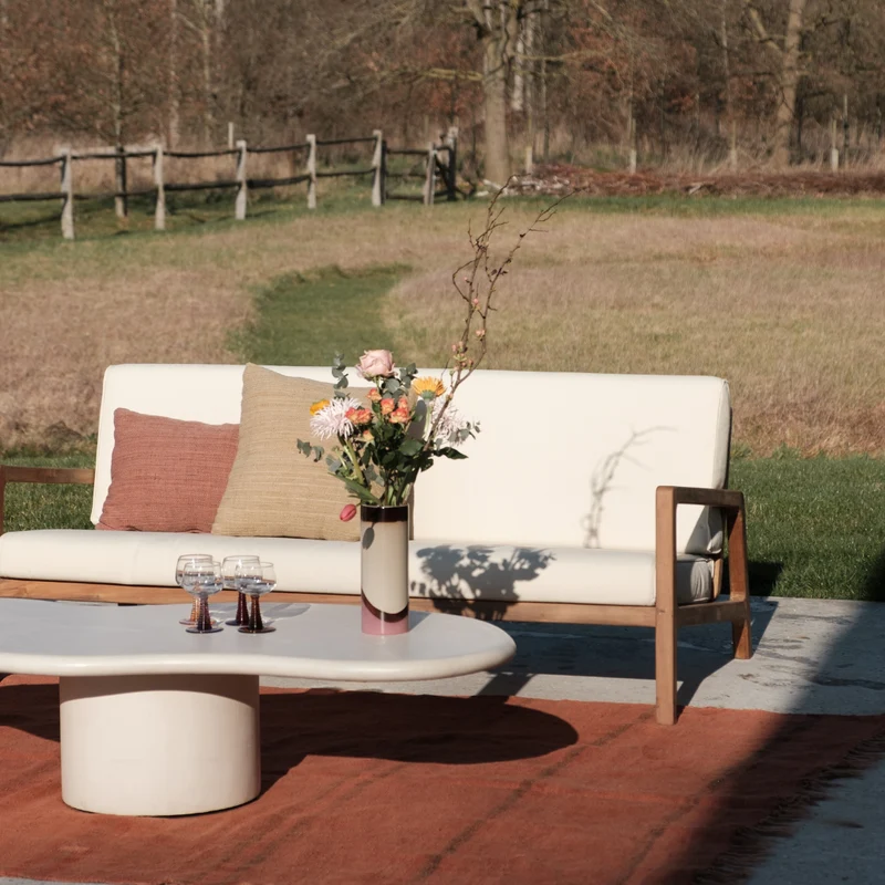 Chaise longue Como double - Teck (coussin inclus)