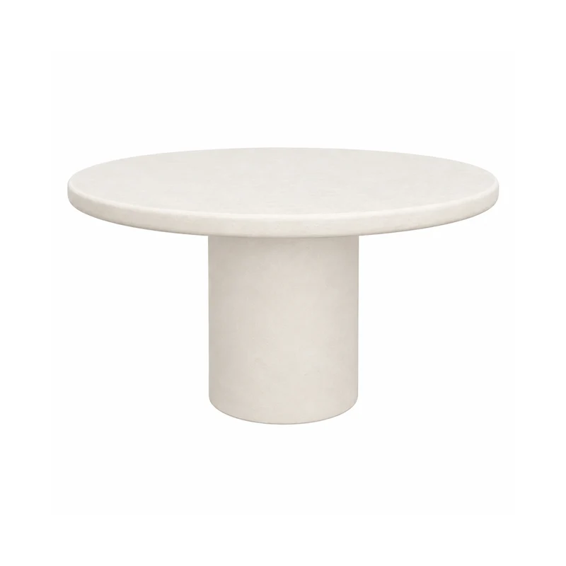 Table à manger Dinan Ø150 cm - MicroSkin - Finition structure latte - Plateau rond épaisseur 6 cm