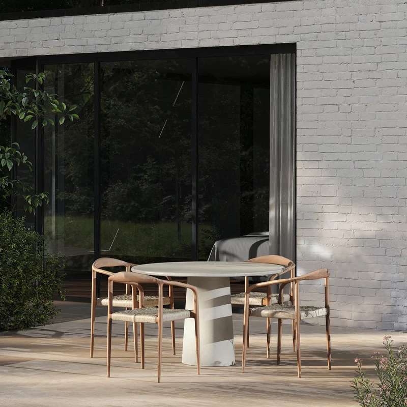 Table à manger d'extérieur - Legna - 140 cm - MicroSkin - Cloudy Latte