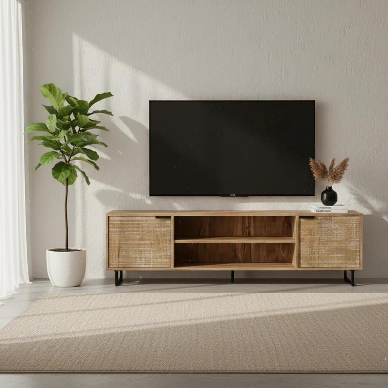 Palerme - Meuble TV en manguier massif 175 cm