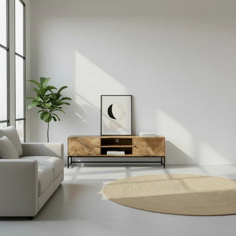 Stockholm - Meuble TV en acacia massif 158 cm