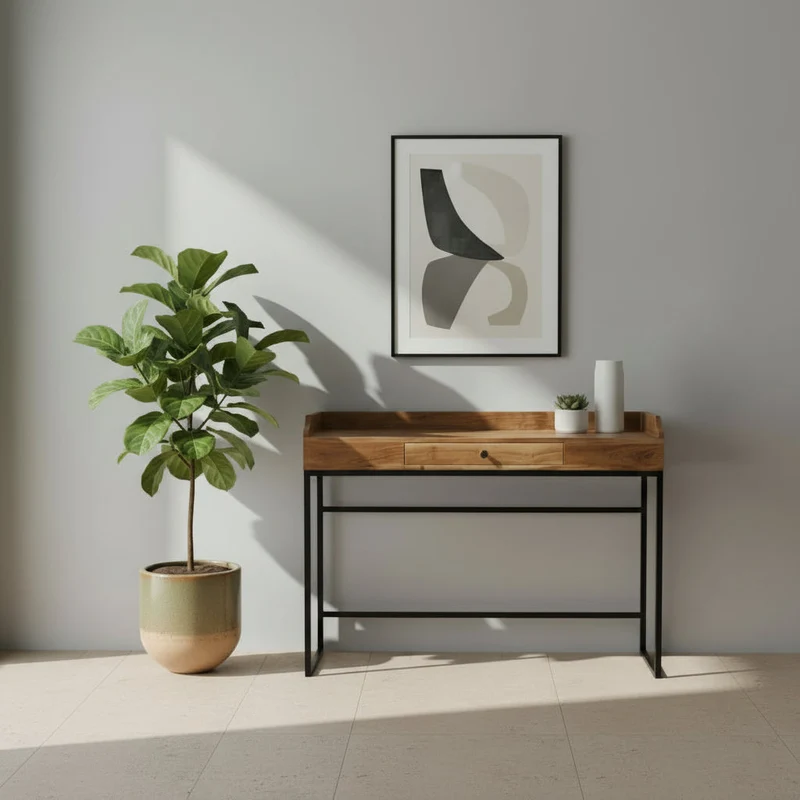 Hanovre - Console/ Coiffeuse en acacia massif 125 cm