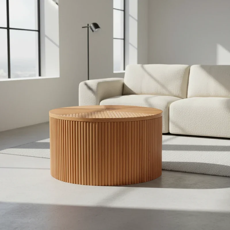 Ibiza - Table basse ronde en manguier massif 80 cm