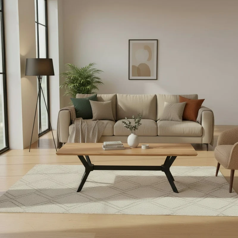 Munich - Table basse en acacia massif 130 cm
