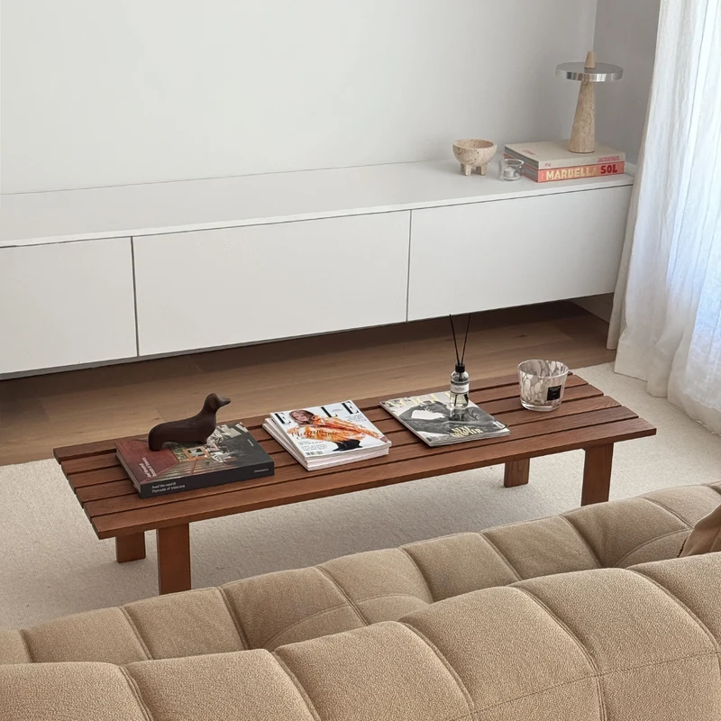 Table basse Melanie - Frêne - Noyer foncé - 140 cm