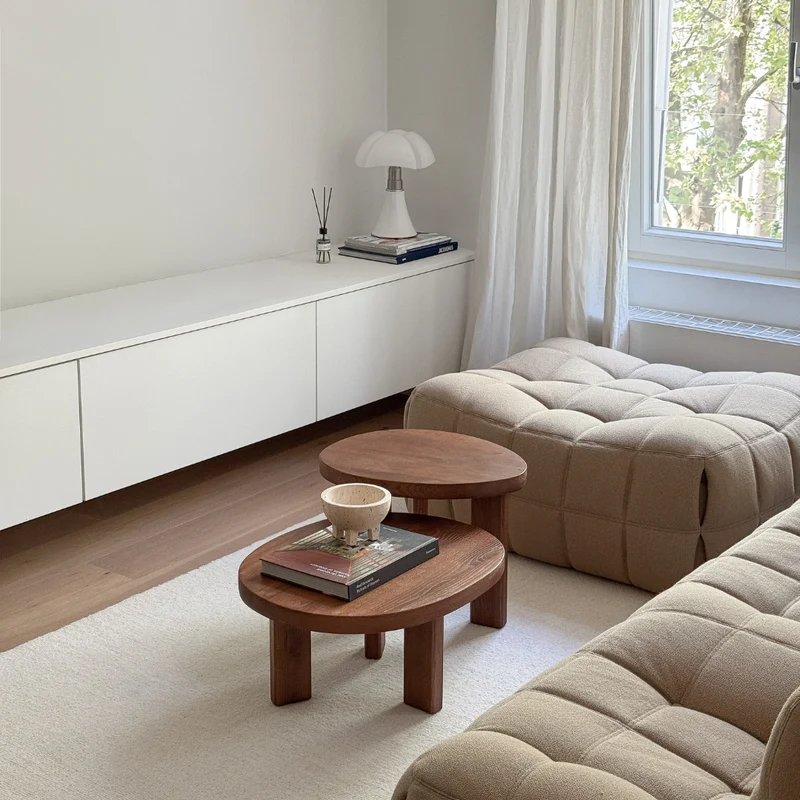 Table basse Eden - Frêne - Noyer foncé - Ovale - 60 cm - Moyen