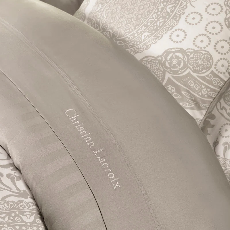 Drap plat satin de coton - Taupe