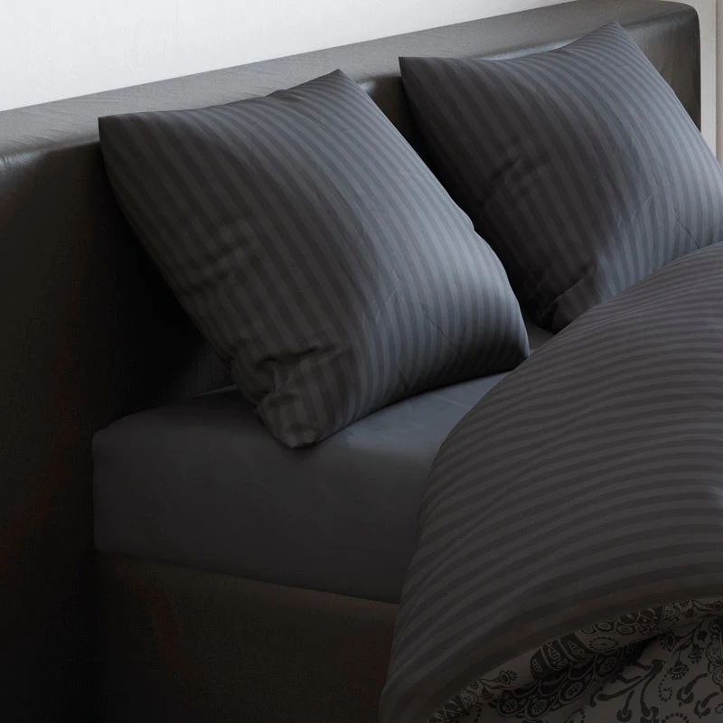 Drap-housse satin de coton - Gris foncé