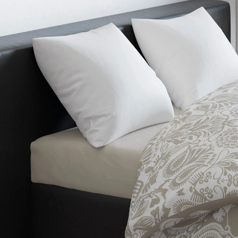 Drap-housse satin de coton - Beige