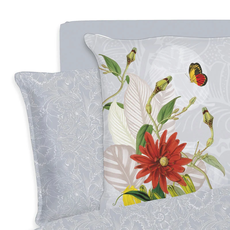 Taie(s) d'oreiller satin de coton - Arabesque gris perle