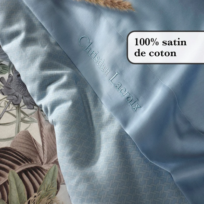 Drap-housse satin de coton - Bleu clair