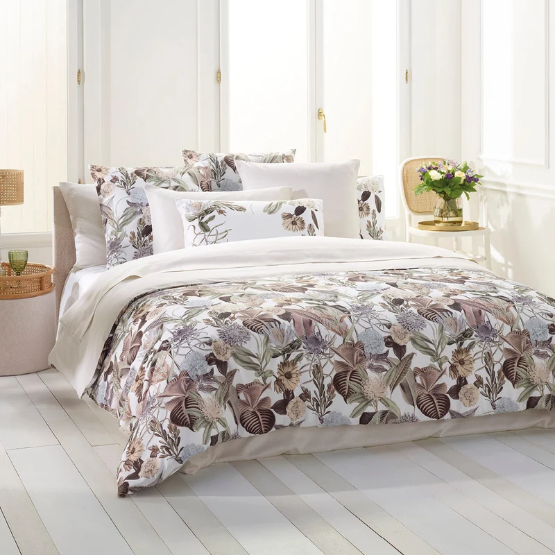 Drap-housse satin de coton - Garden Micro taupe