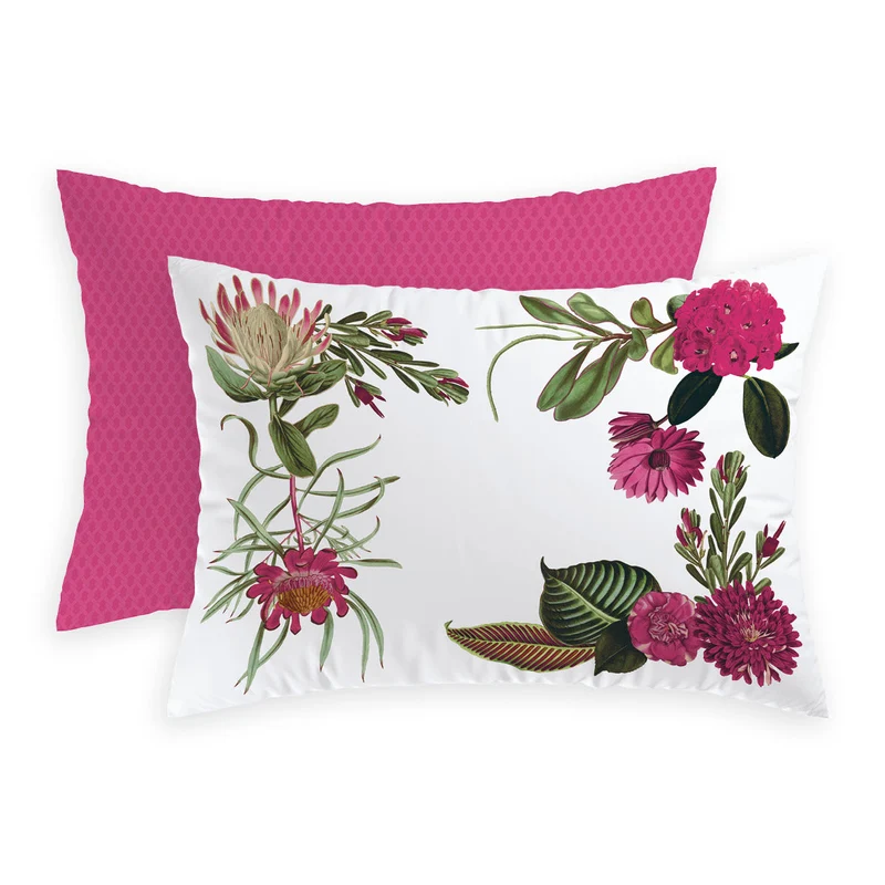 Taie(s) d'oreiller satin de coton - Garden fuchsia