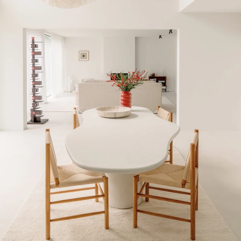 Table à manger Limoges en microciment - 260 cm - Finition structurée