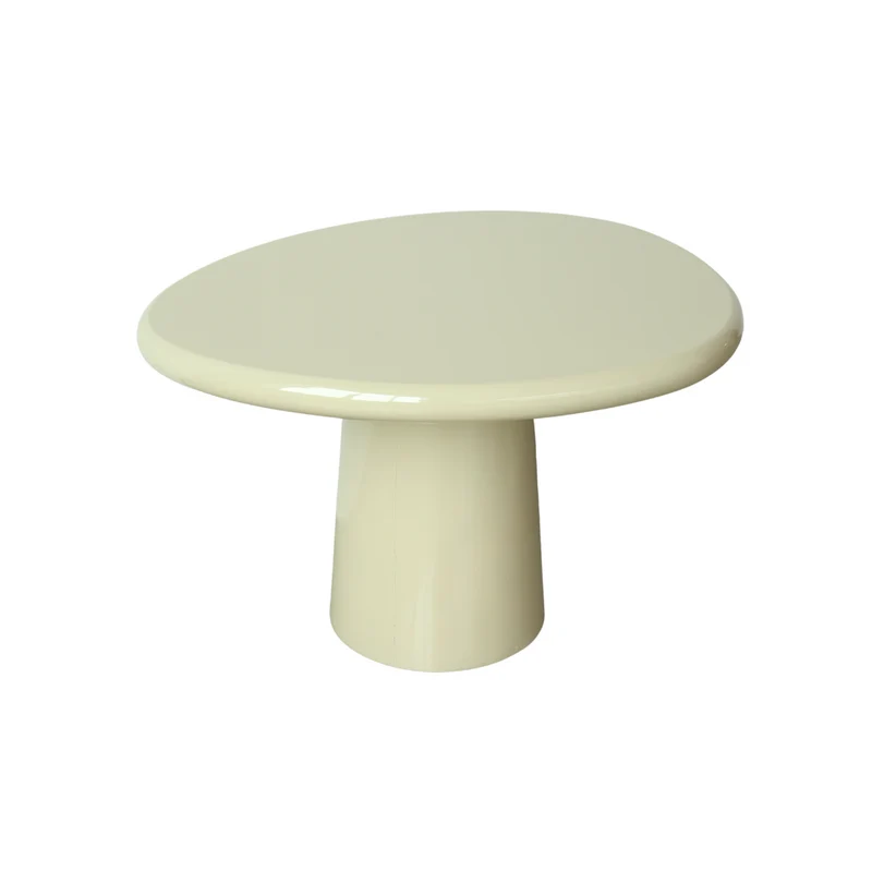 Table basse Microciment Juno - Glossy StoneSkin - Kaki clair - 64 cm