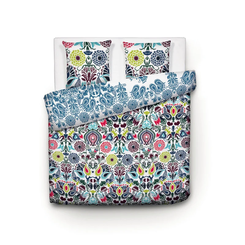 Pack linge de lit - Parure Love stories Mulitcolor + Drap-housse blanc cassé