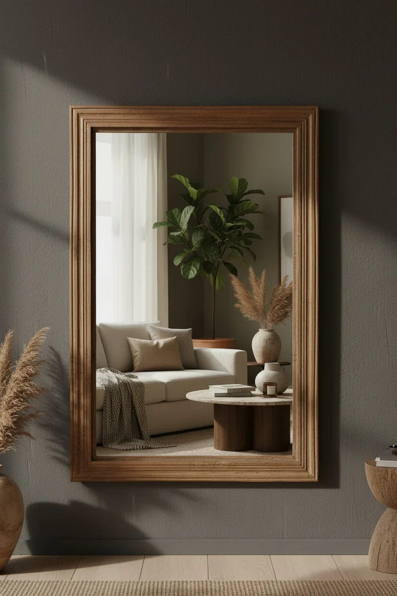 Udaipur — Miroir Rectangulaire en Teck Recyclé 115 × 72 cm