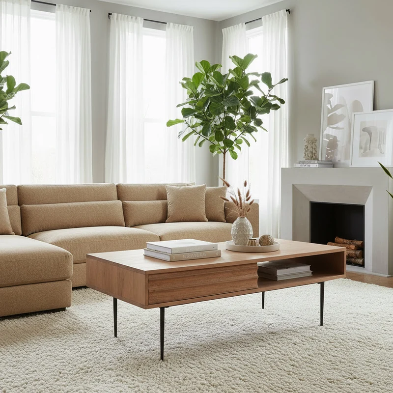 Florence- Table basse en manguier massif 120 cm