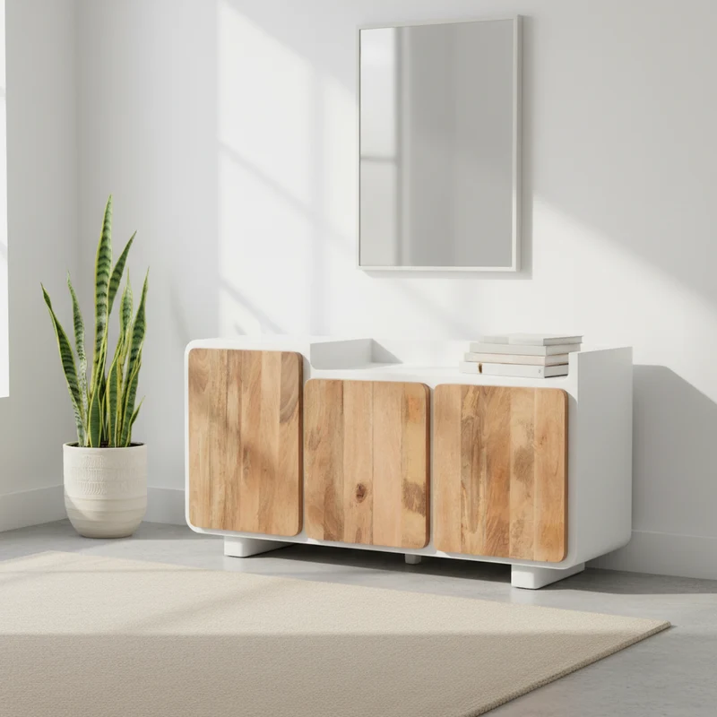 Malaga - Buffet en manguier massif et MDF 160 cm