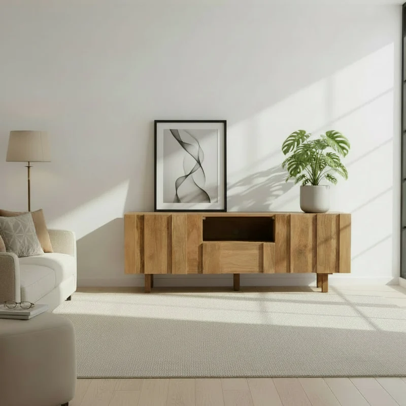 Venise - Meuble TV en manguier massif 150 cm