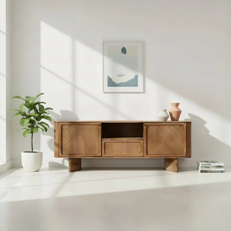 Milan - Meuble TV en manguier massif 150 cm