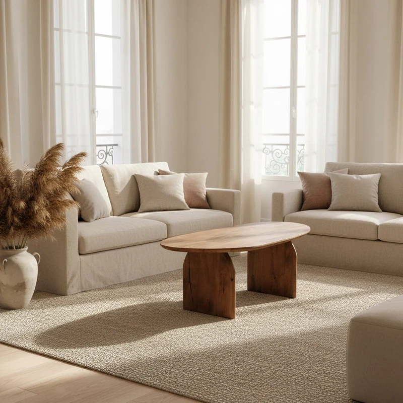 Monaco - Table Basse Ovale en manguier massif 120 cm