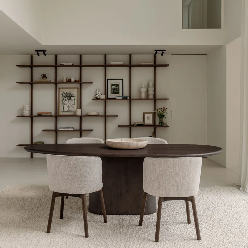 Table à manger en bois organique - Anvers - 240 cm - Bois fumé