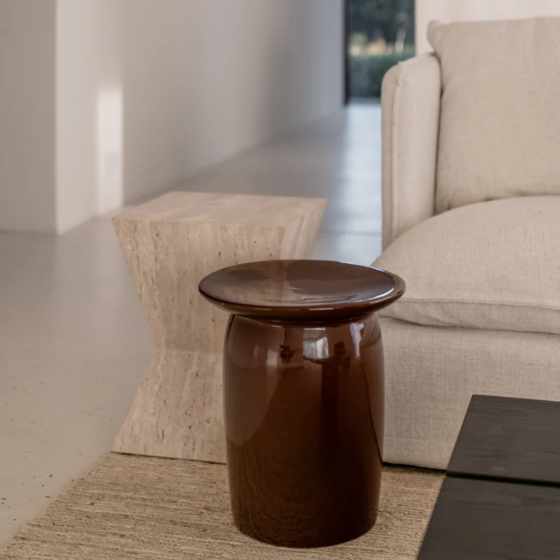 Table d’appoint Kivo - Céramique - Cannelle - diamètre 36 cm
